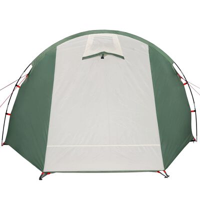 vidaXL Къмпинг палатка тунелна, 4-местна, зелена, водоустойчива