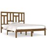 vidaXL Рамка за легло меденокафява бор масив 135x190 cм Double