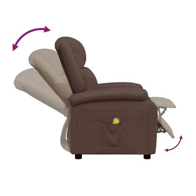 vidaXL Електрически стол, кафяв, изкуствена кожа