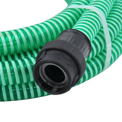 vidaXL Смукателен маркуч с PVC конектори зелен 1" 4 м PVC