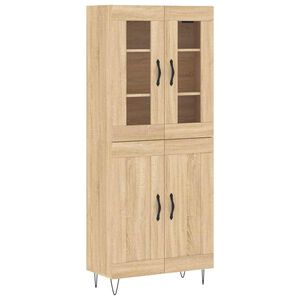 vidaXL Висок шкаф, дъб сонома, 69,5x34x180 см, инженерно дърво