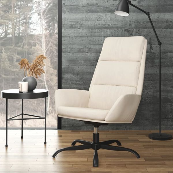 vidaXL Релакс стол, кремав, кадифе