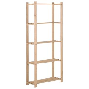 vidaXL 5-етажен стелаж, 80x28,5x170 см, бор масив