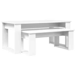 vidaXL Комплект кафе маса 2 бр. Бяло 100 x 50 x 42 см