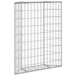 vidaXL Габион повдигната леха трапец поцинкована стомана 80x20x100 см