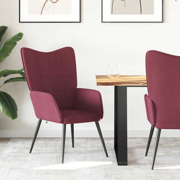 vidaXL Релаксиращ стол, виненочервен, плат