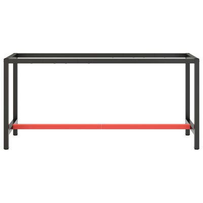 vidaXL Рамка за работна маса матово черно и червено 170x50x79 см метал