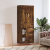 vidaXL Висок шкаф, опушен дъб, 69,5x34x180 см, инженерно дърво