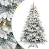 vidaXL С изкуствено коледно дърво с поставка Бяло 240 cm PE и PVC