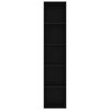 vidaXL Библиотека, черна, 40x30x189 см, инженерно дърво