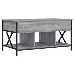 vidaXL Кафе маса, сив сонома, 100x55x50 см, инженерно дърво и метал