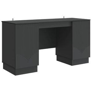 vidaXL Бюро Черно 142,5 x 50 x 75 см Инженерна дървесина