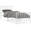 vidaXL Метална рамка за легло с горна и долна табла,&nbsp;бяла, 80x200 см