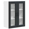 vidaXL Стенен стъклен шкаф PORTO Черно 60 x 31 x 80 см