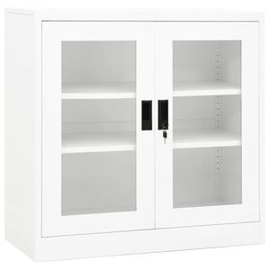 vidaXL Офис шкаф, бял, 90x40x90 см, стомана