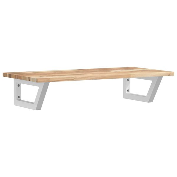 vidaXL Стенен рафт за мивка, стомана и масивно дърво акация