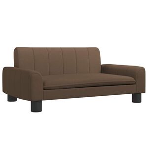 vidaXL Детски диван, кафяв, 90x53x30 см, текстил