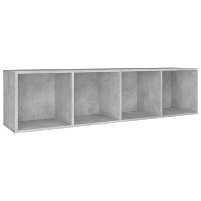 vidaXL Библиотека/ТВ шкаф, бетонно сива, 36x30x143 см, ПДЧ