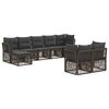vidaXL Градински Софа Комплект 9 pcs Сиво полиратан