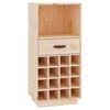 vidaXL Шкаф за вино, 45x34x100 см, борово дърво масив