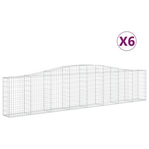 vidaXL Габионни кошници арка 6 бр 400x30x80/100 см поцинковано желязо