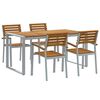 vidaXL Комплект за хранене в градината 5 pcs Сив