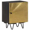 vidaXL Нощно шкафче с месингова предна част 40x30x50 см манго масив