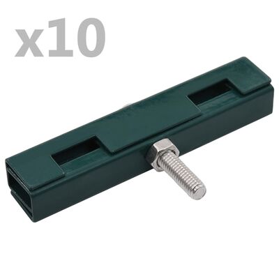 vidaXL U-образни конектори за градински пана, 10 комплекта, зелени