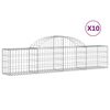 vidaXL Габионни кошници арка 10 бр 200x30x40/60 см поцинковано желязо