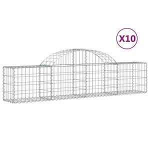 vidaXL Габионни кошници арка 10 бр 200x30x40/60 см поцинковано желязо