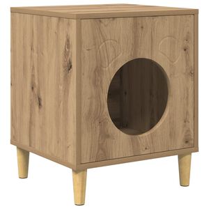 vidaXL Къща за котки Дъб артизан 42,5 x 40 x 53 см Инженерна дървесина