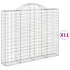 vidaXL Габионни кошници арка 11 бр 200x30x160/180см поцинковано желязо