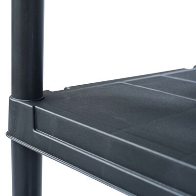 vidaXL Стелаж за съхранение, черен, 100 кг, 60x30x138 см, пластмаса