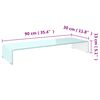 vidaXL Поставка за телевизор/монитор, стъкло, зелена, 90x30x13 см