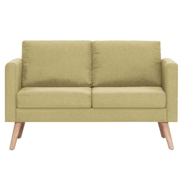 vidaXL 2-местен диван, текстил, зелен