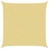 vidaXL Слънцезащитен плат Жълт и бял 7 x 7 m HDPE