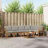 vidaXL Комплект дивани за открито 7 pcs Естествено и светло сиво