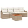 vidaXL Градински Софа Комплект 5 бр. Бежово полиратан