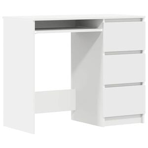 vidaXL Бюро, бяло, 90x45x76 см, инженерно дърво