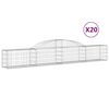 vidaXL Габионни кошници арка 20 бр 300x30x40/60 см поцинковано желязо