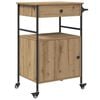 vidaXL Кухненска количка Дъб 56 x 43 x 89,5 см Инженерна дървесина