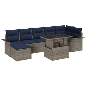 vidaXL Градински Софа Комплект 8 бр. Сив