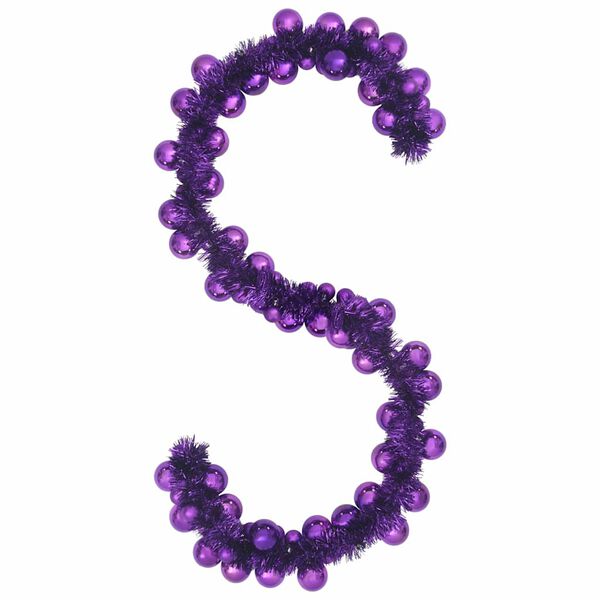 vidaXL Коледна гирлянда с топки Лилав 186 см Полистирен