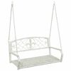 vidaXL Лавица с люлка Стомана 110,5 x 59 x 55 см Антично бяло