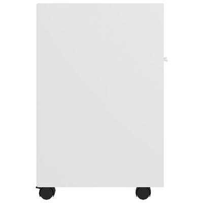vidaXL Страничен шкаф с колелца, бял, 33x38x60 см, ПДЧ