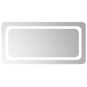 vidaXL LED огледало за баня Прозрачен 80 x 40 cm закалено стъкло