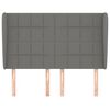vidaXL Горна табла за легло с уши, тъмносива,147x 23x118/128 см, плат