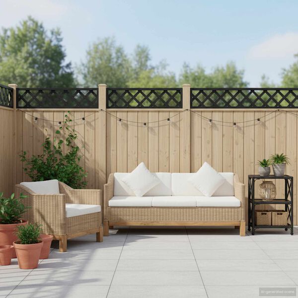 vidaXL Комплект дивани с възглавници, 2 части, естествен ратан