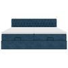 vidaXL Османска легло с матраци, тъмносиньо, 200x200 см, кадифе