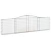 vidaXL Габионни кошници арка 8 бр 400x30x100/120 см поцинковано желязо
